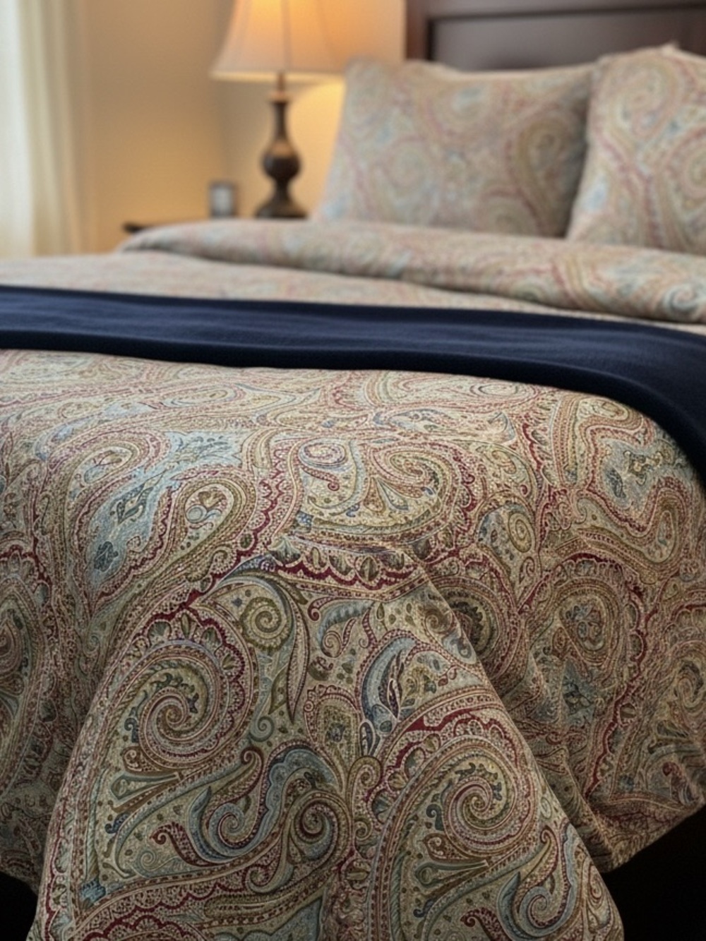 RALPH LAUREN FENTON PAISLEY REVERSIBLE STRIPE RARE comforter Vintage